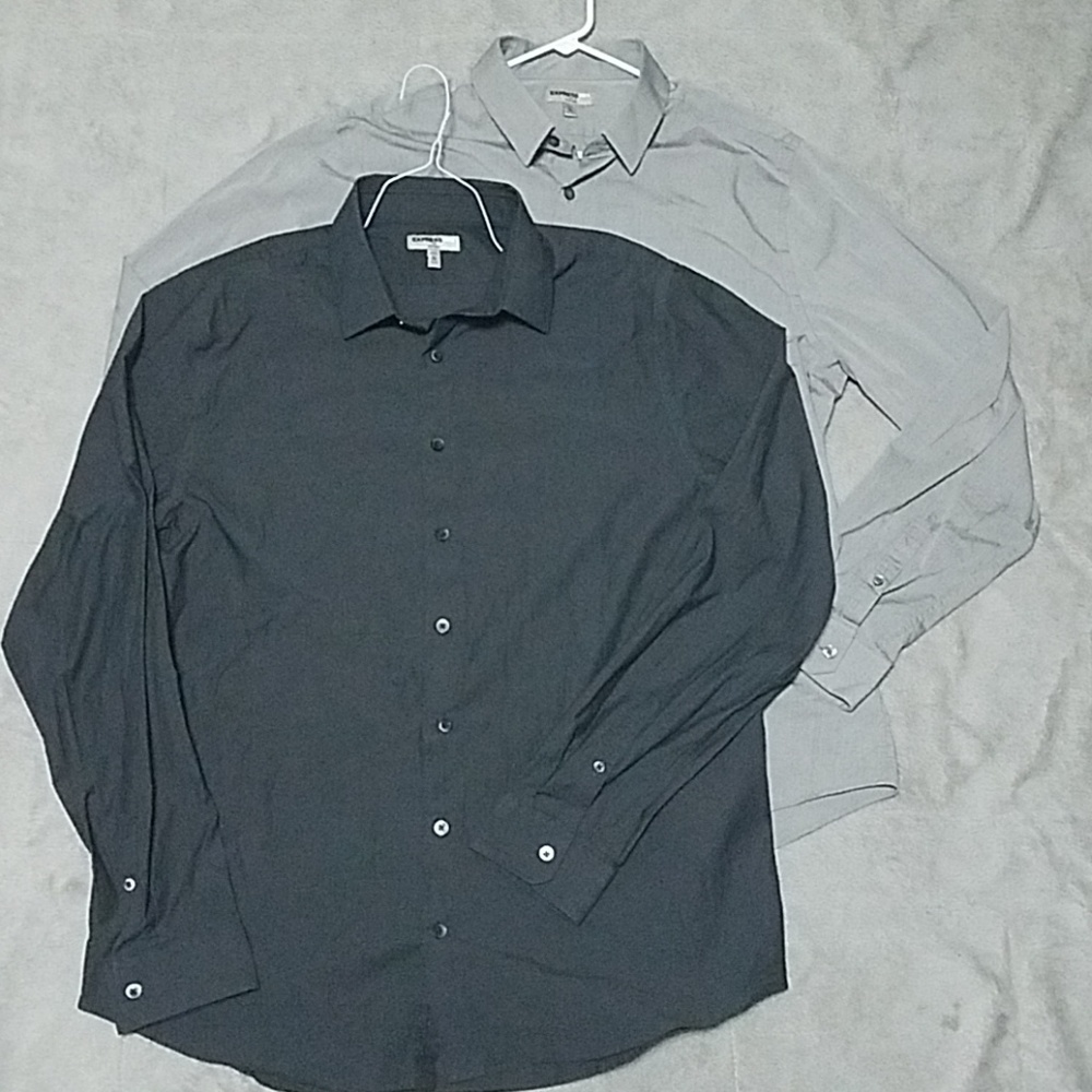 Men's EXPRESS 1MX FITTED Button Up 17-17 1/2 XL
